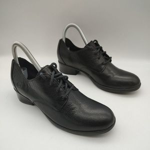 Born Women's Oxford Lace Up D07103 CQF13 Black Leather Casual Round Toe Size 7.5